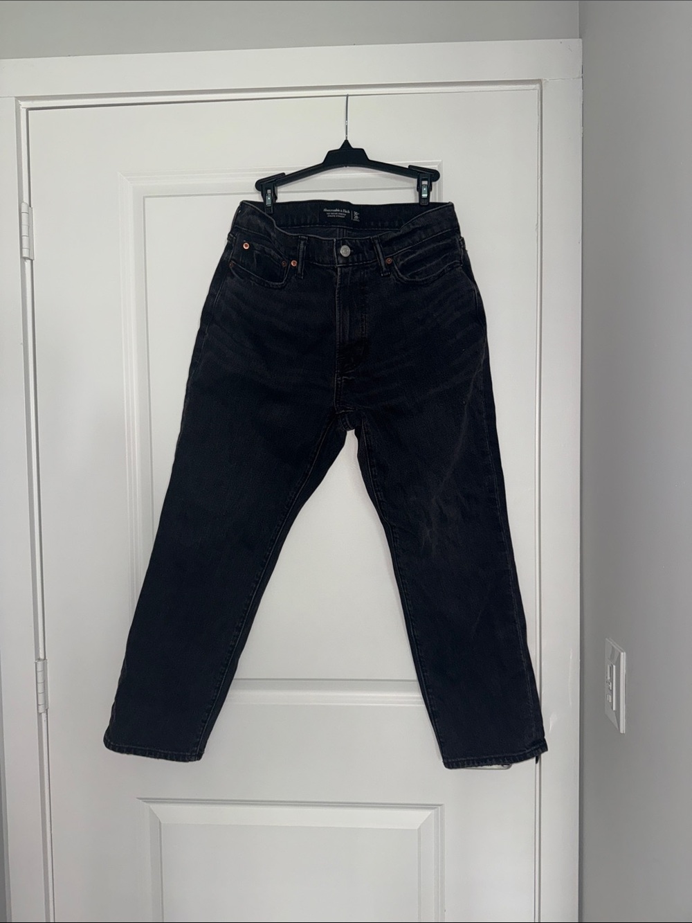 Black Athletic Straight Jeans 30 x 28